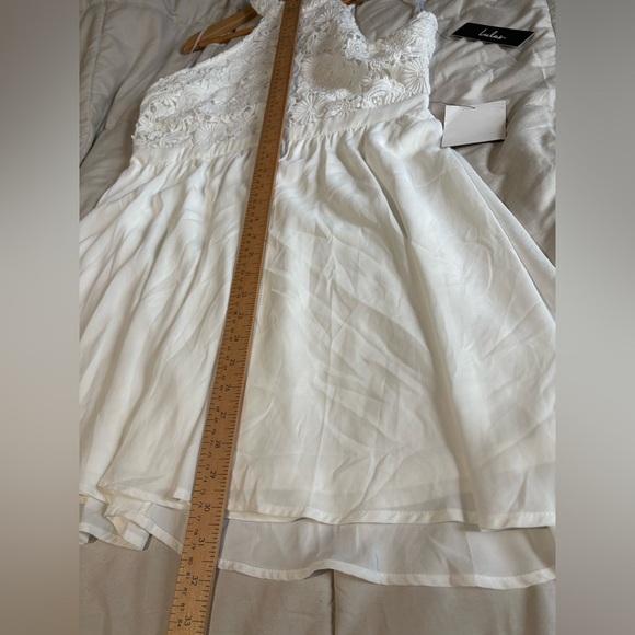 Lulus NWT size XL white lace halter skater dress lovers game - Picture 10 of 12